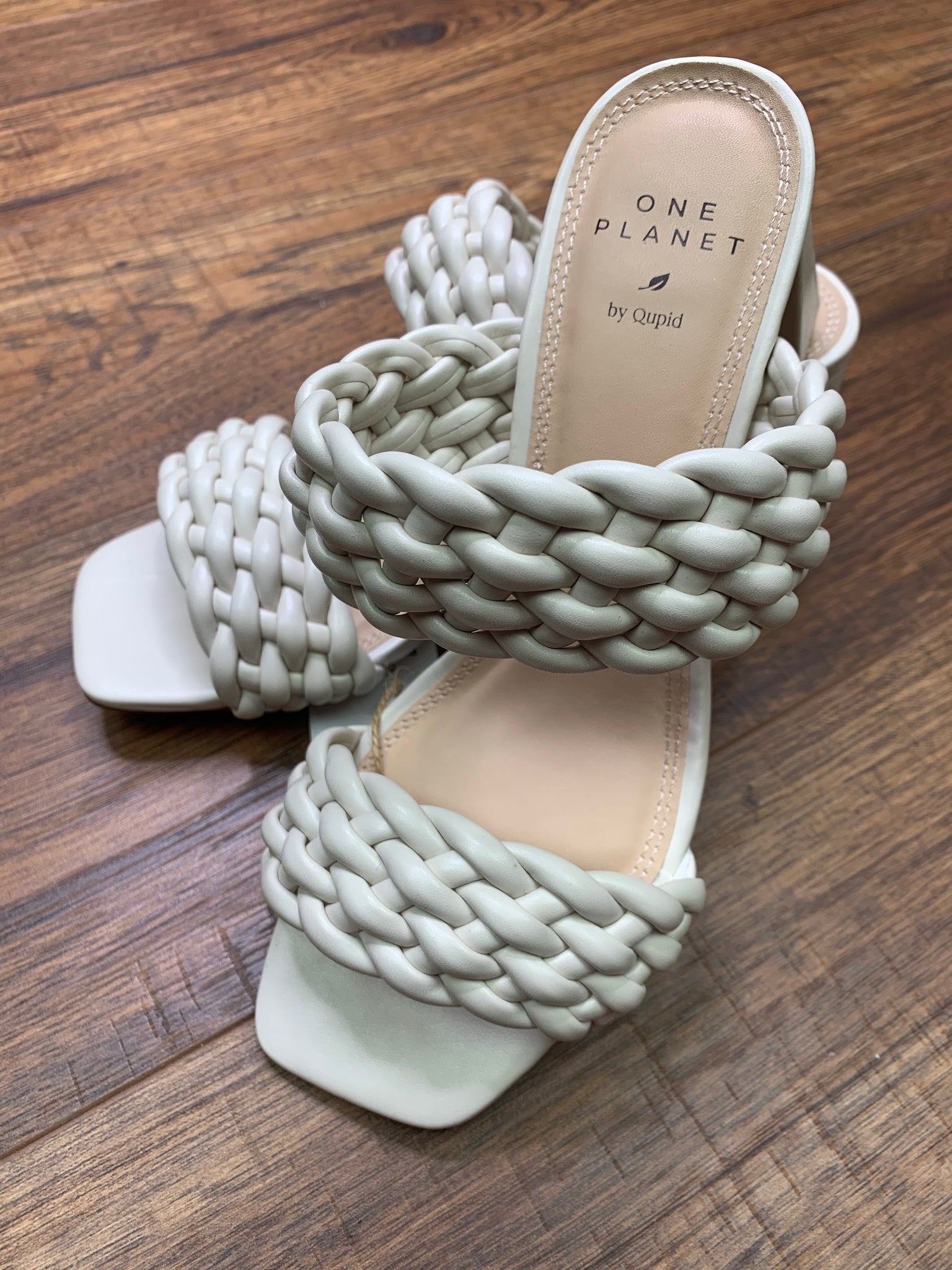 Braided Slip on Sandal, Off White