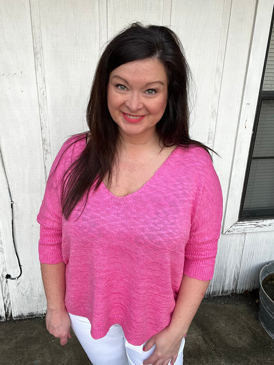 Magically Perfect Sweater, Candy Pink *3XL only* ~FINAL SALE~