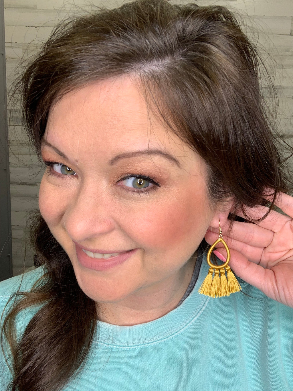 Fringe Earrings, Mustard