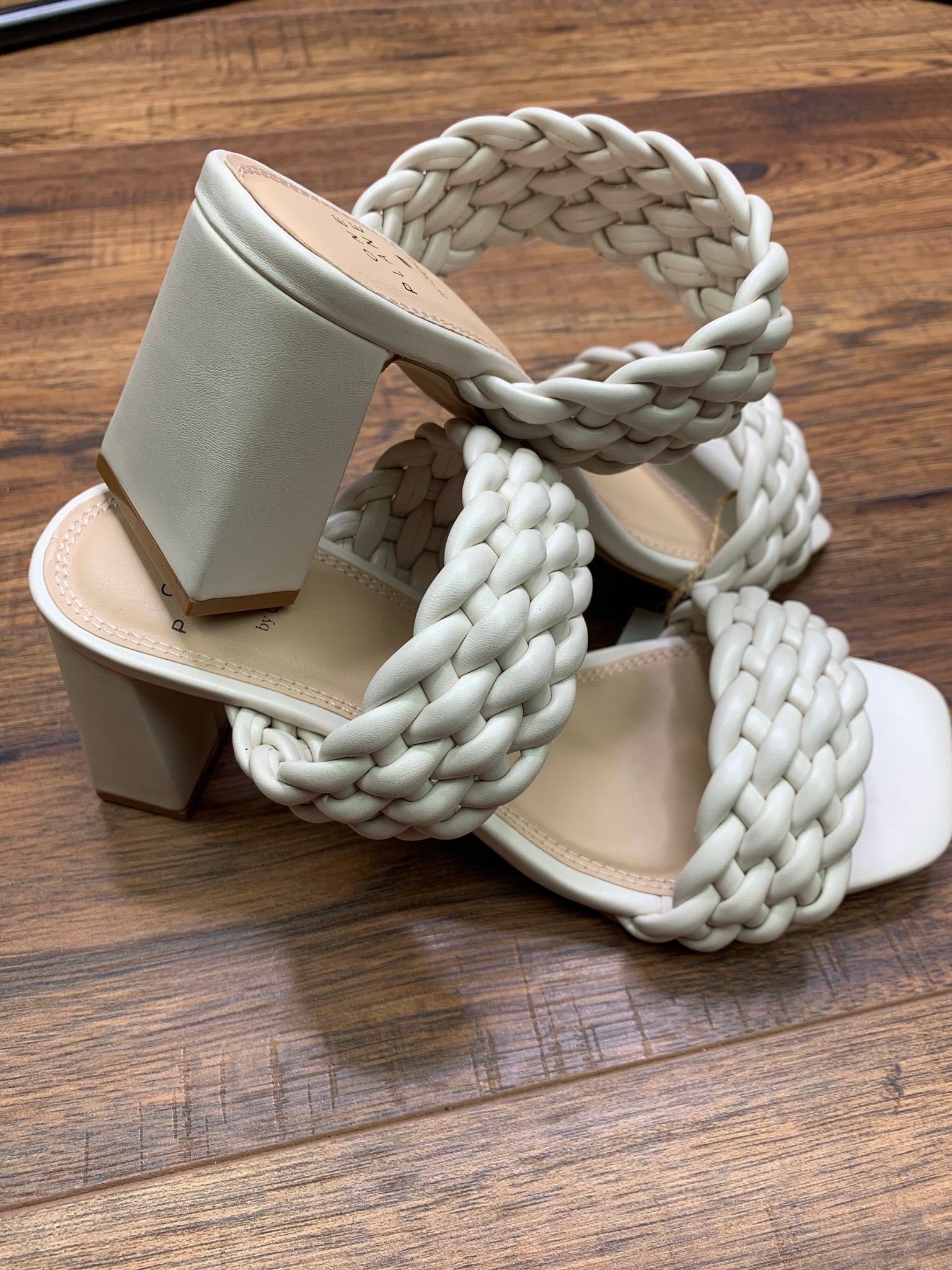 Braided Slip on Sandal, Off White