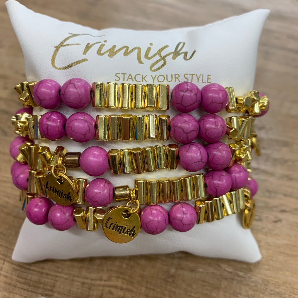 Pink and Gold Single Erimish Braclet