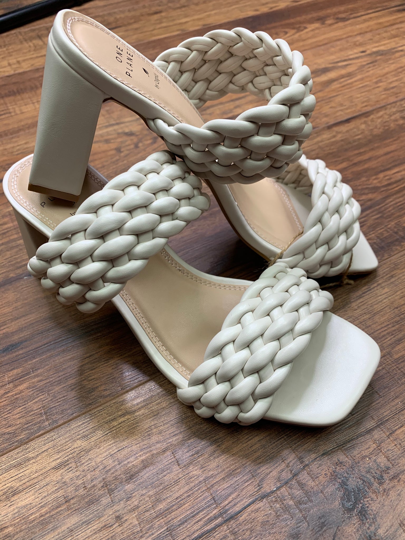 Braided Slip on Sandal, Off White