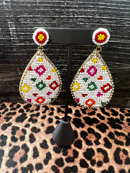 Fiesta Nights Earrings, White