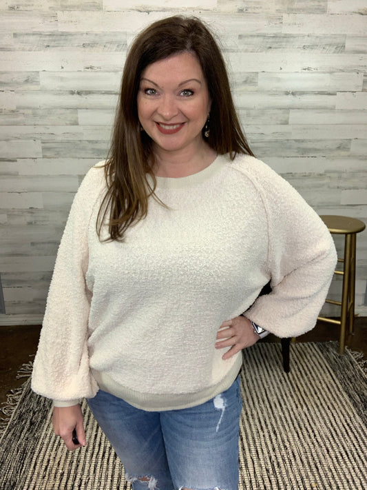 Puff Sleeve Sweater,  Ivory