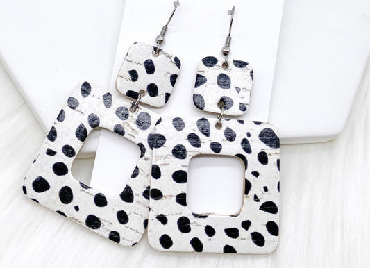 Dalmatian Square Corkies Earrings