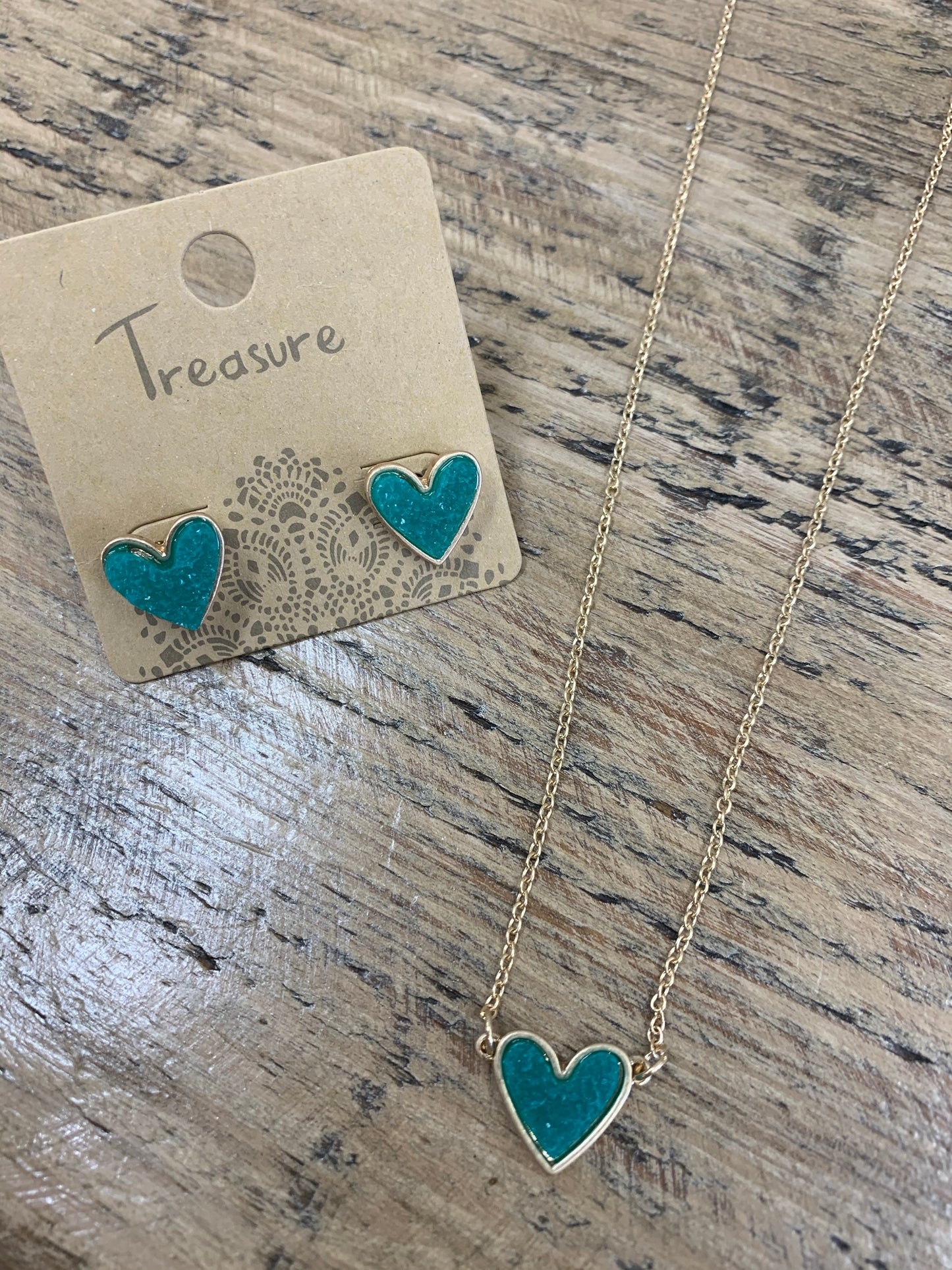 Heart Druzy Stone Necklace